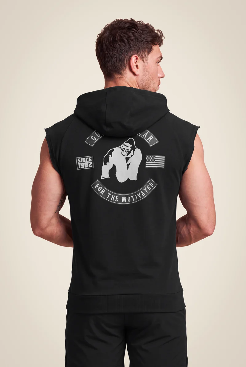 Huntley Sleeveless Hoodie - Black