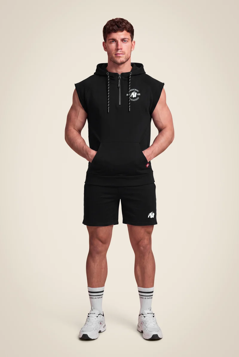 Huntley Sleeveless Hoodie - Black