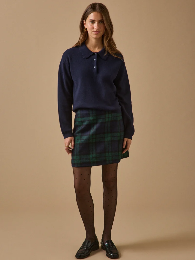 Damen-Polohemd aus Bio-Baumwolle und Cashmere