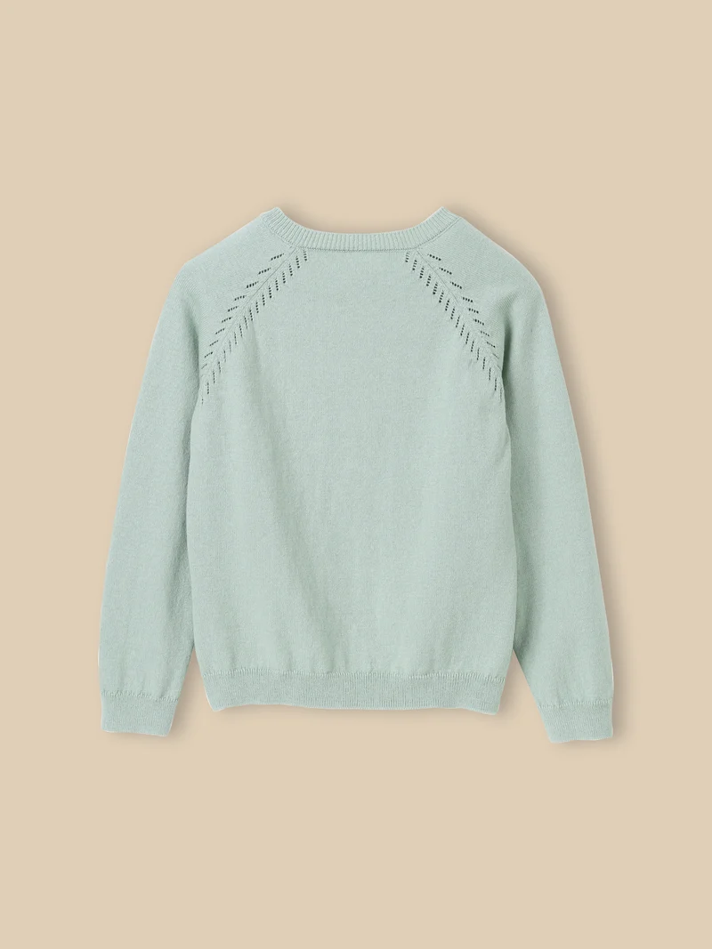 Mädchen-Cardigan aus Baumwolle und Wolle