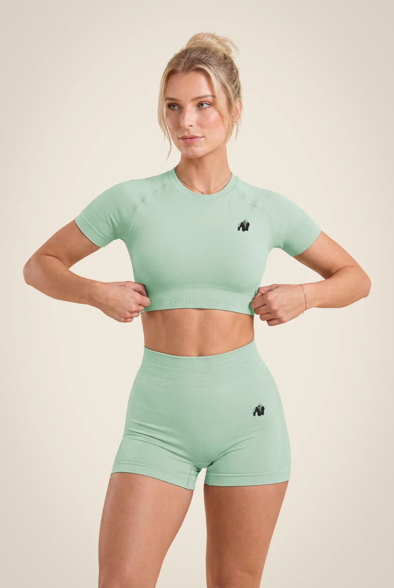 Whitney Seamless Crop Top - Green