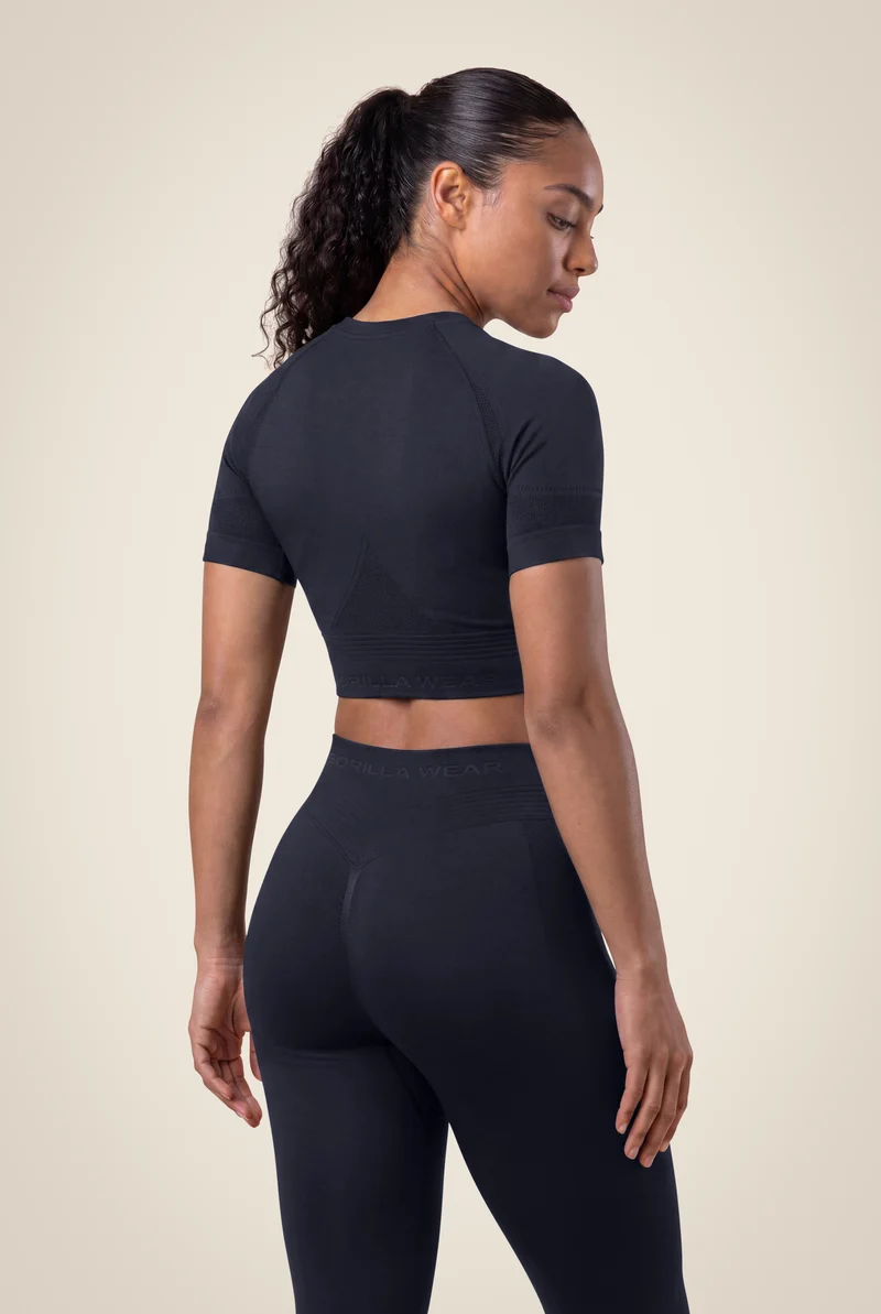 Whitney Seamless Crop Top - Black