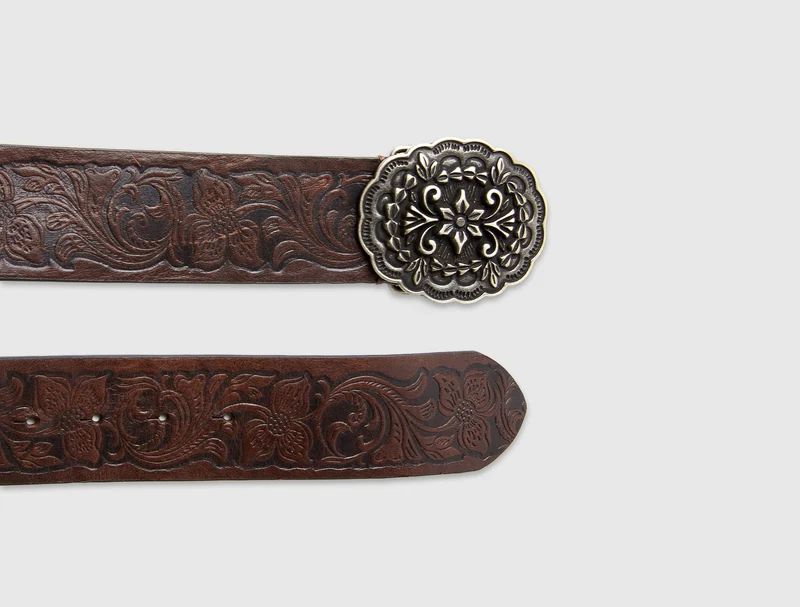 Ledergürtel mit Rodeo-Schnalle
