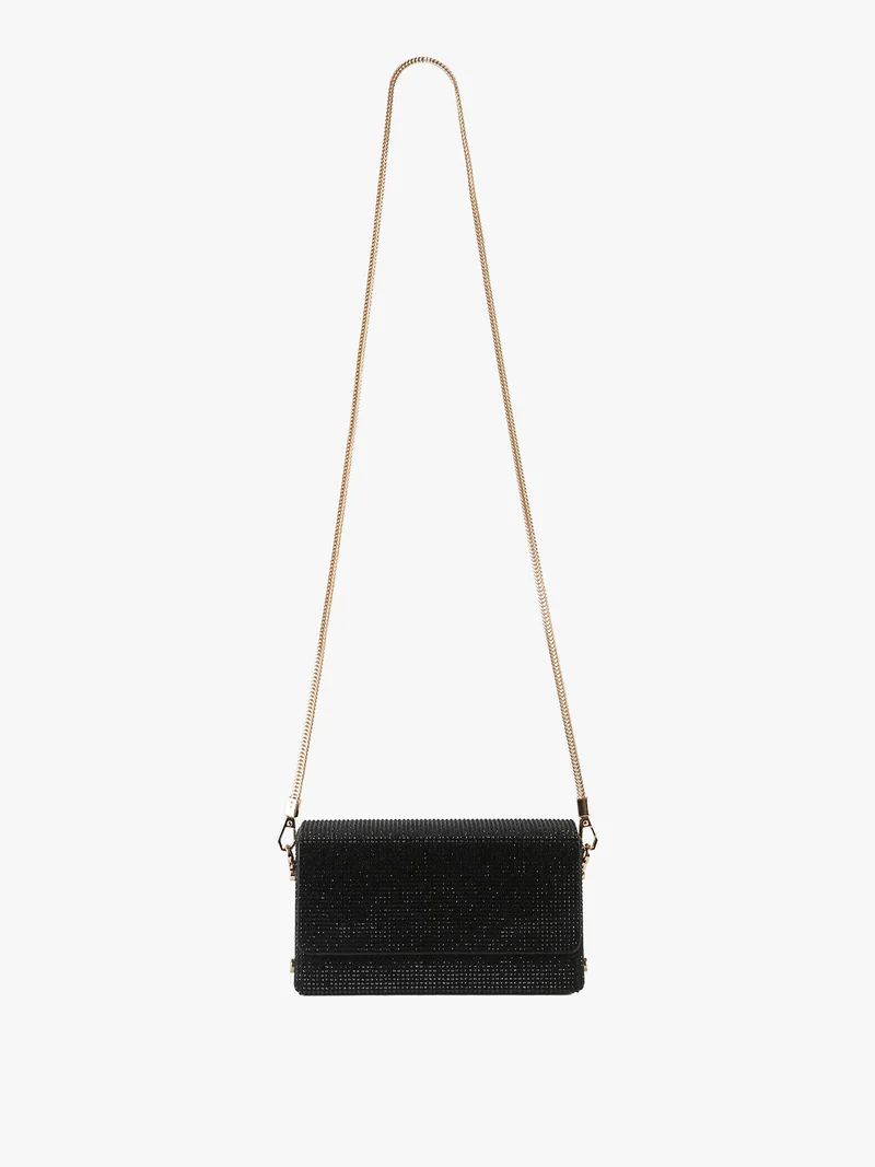 Pochette elegante da donna con strass - nero