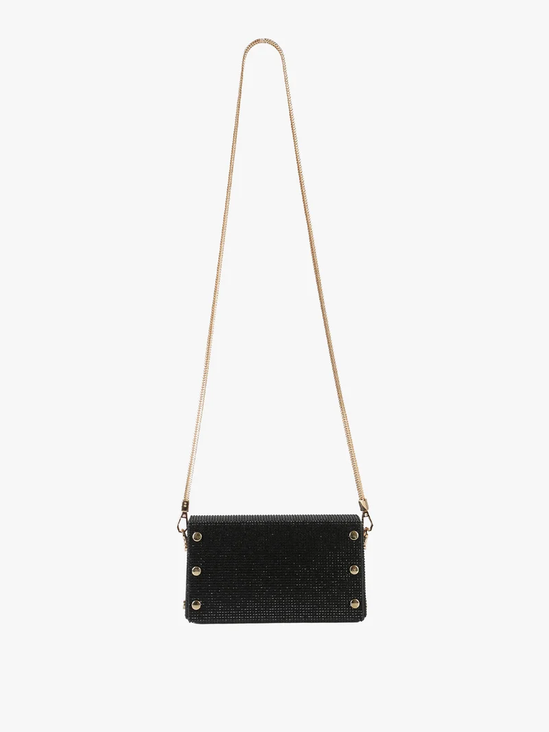 Pochette elegante da donna con strass - nero