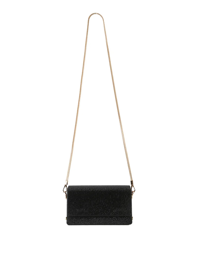 Pochette elegante da donna con strass - nero