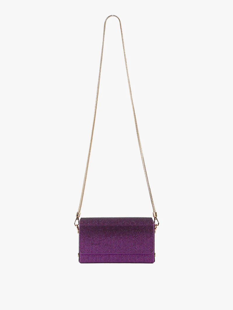 Pochette elegante da donna con strass - viola