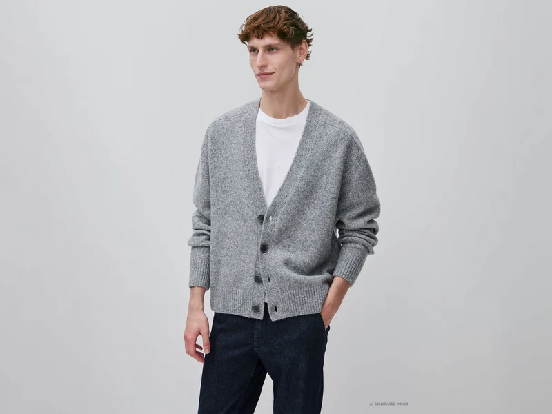 Oversize-Strickjacke aus Wollmischung