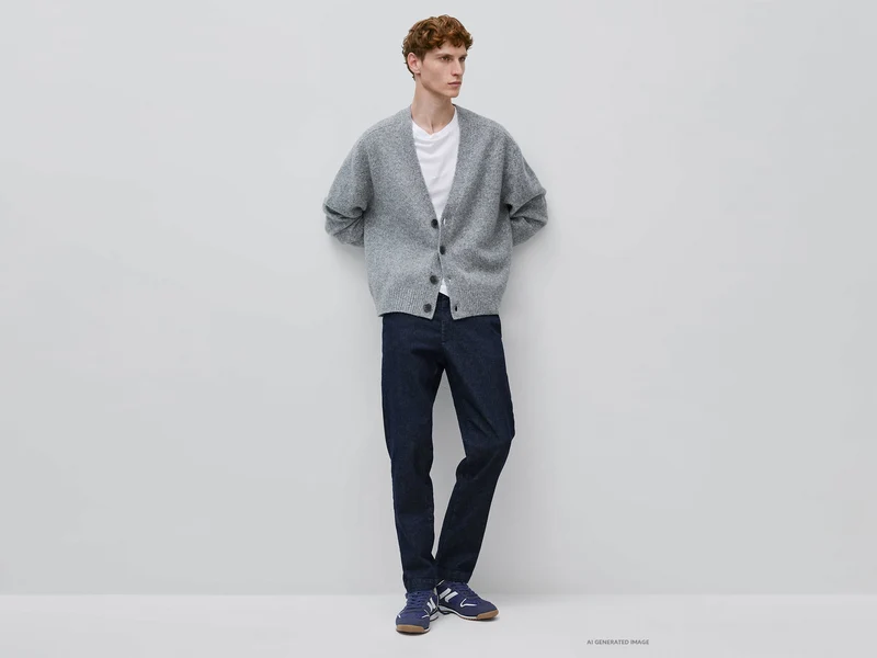 Oversize-Strickjacke aus Wollmischung