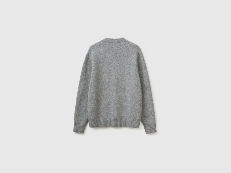 Oversize-Strickjacke aus Wollmischung