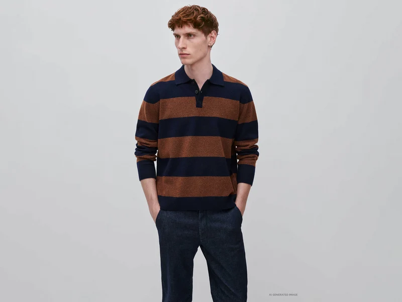 Gestreiftes Strickpolohemd