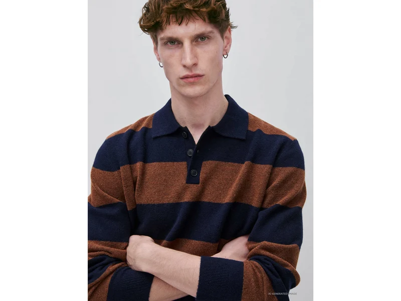 Gestreiftes Strickpolohemd