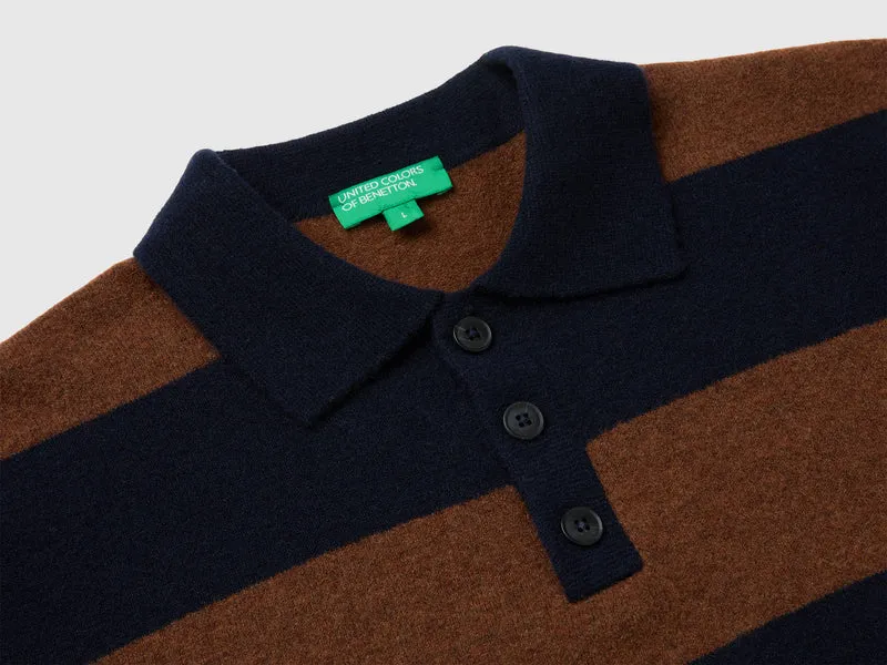 Gestreiftes Strickpolohemd