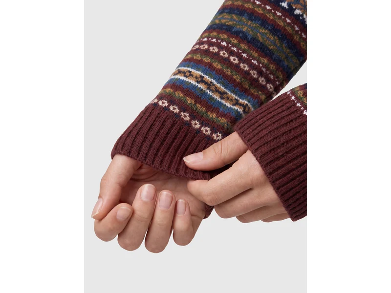 Strickjacke aus Wollmischung mit Jacquardmuster