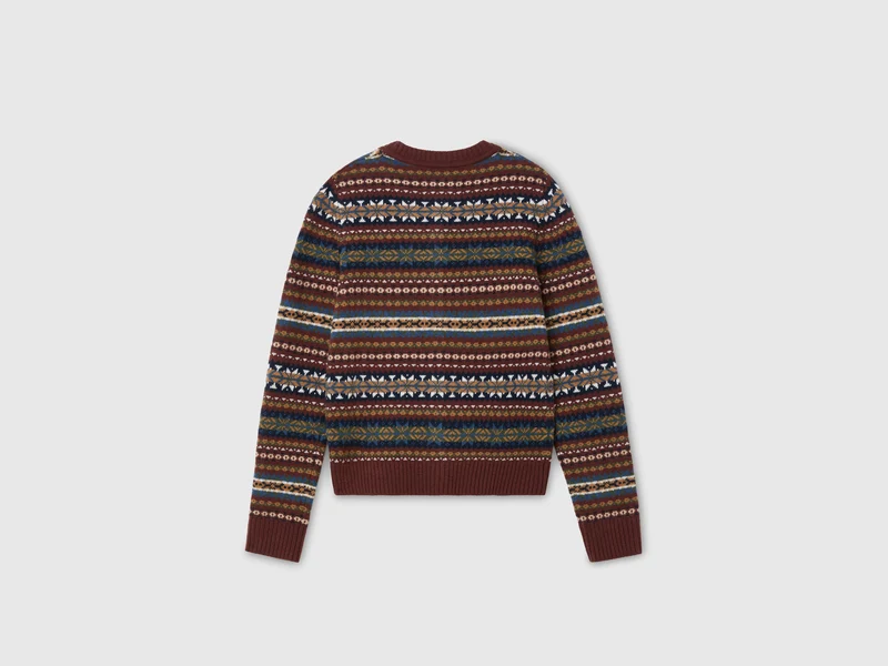 Strickjacke aus Wollmischung mit Jacquardmuster