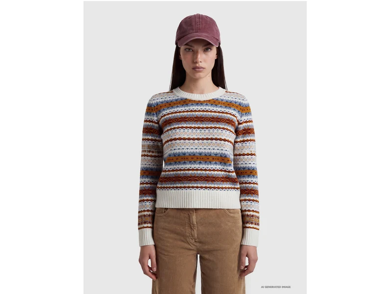 Wollmischung Jacquardpullover
