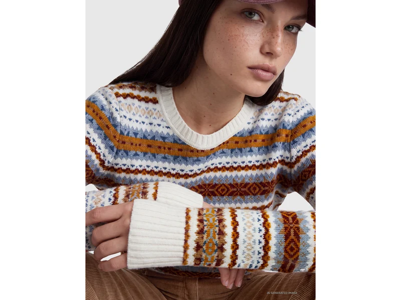 Wollmischung Jacquardpullover