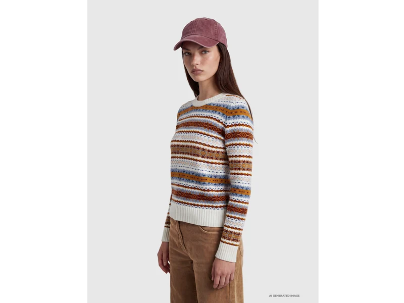Wollmischung Jacquardpullover