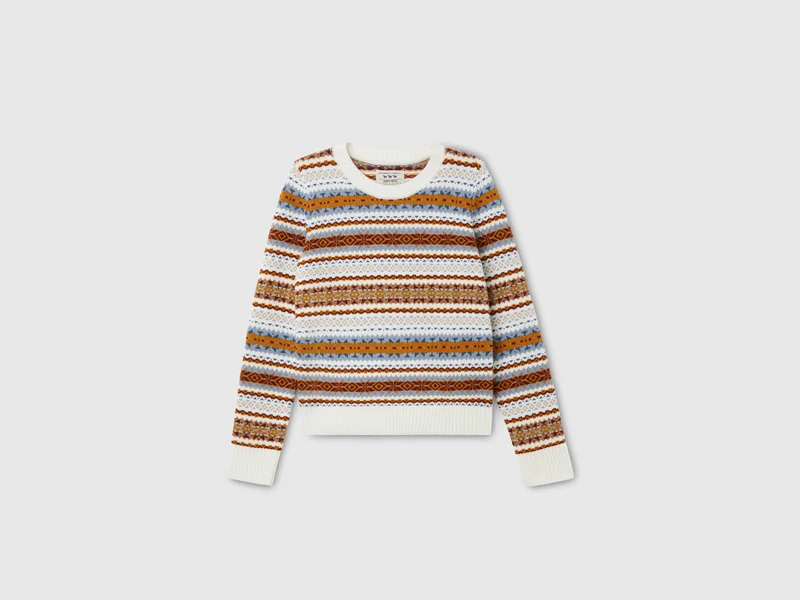 Wollmischung Jacquardpullover