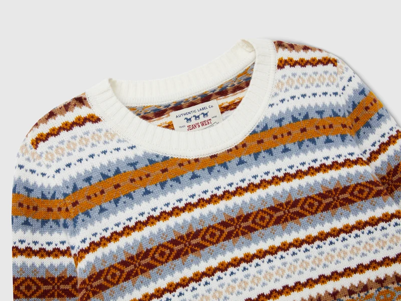 Wollmischung Jacquardpullover