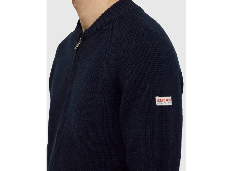 Strickjacke mit Reißverschluss aus 100 % Wolle