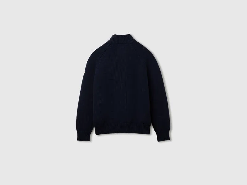 Strickjacke mit Reißverschluss aus 100 % Wolle