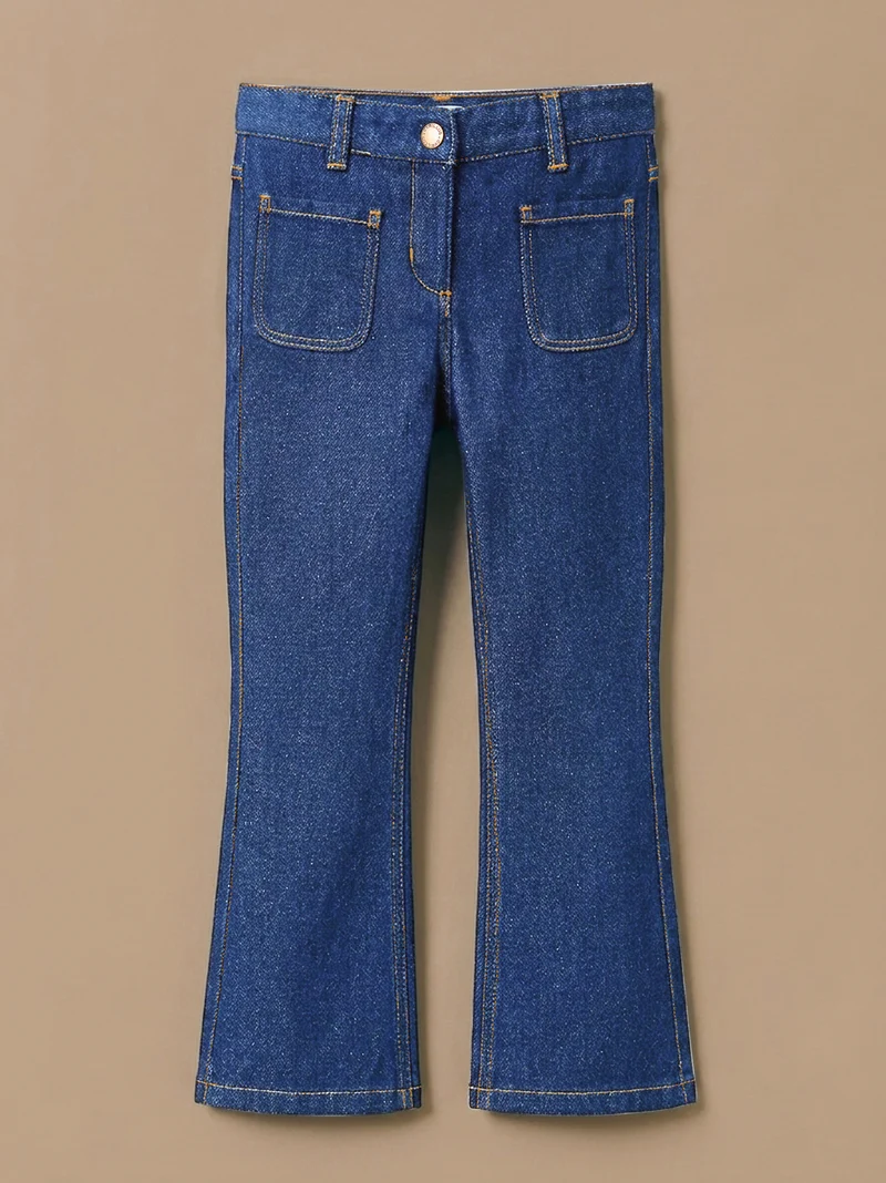 Mädchen-Denimhose, weit