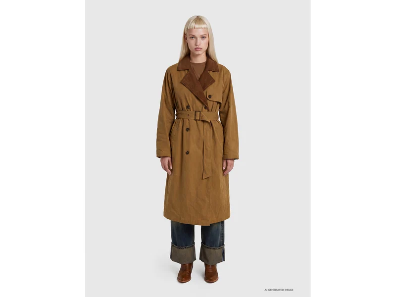 Trenchcoat mit Corddetails