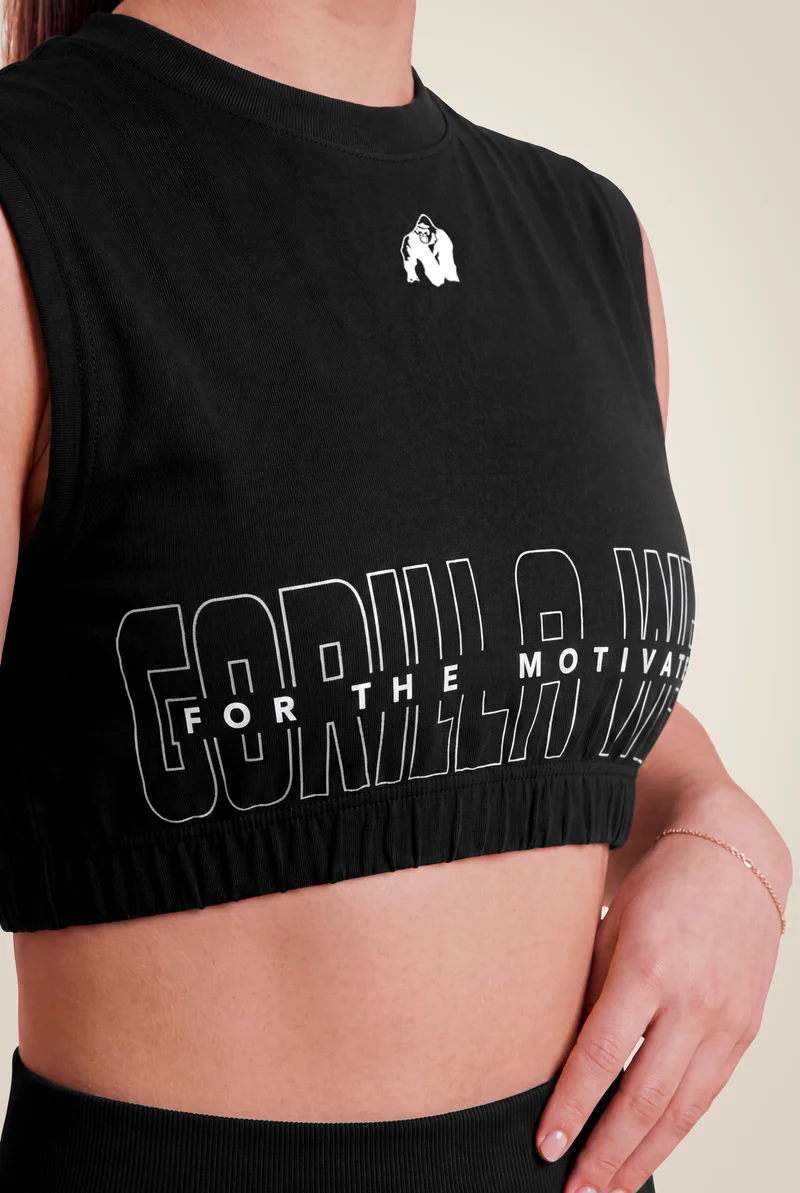Albion Oversized Crop Top - Black