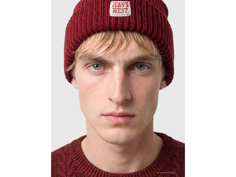 Mütze aus 100 % Wolle mit Jean's West-Label