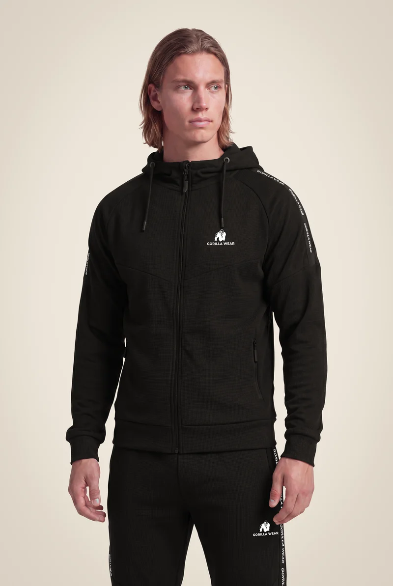 Harvey Hooded Track Jacket - Black