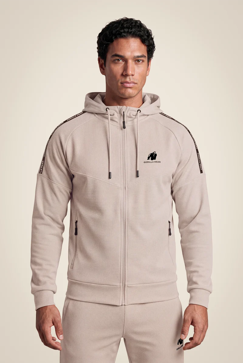 Harvey Hooded Track Jacket - Beige
