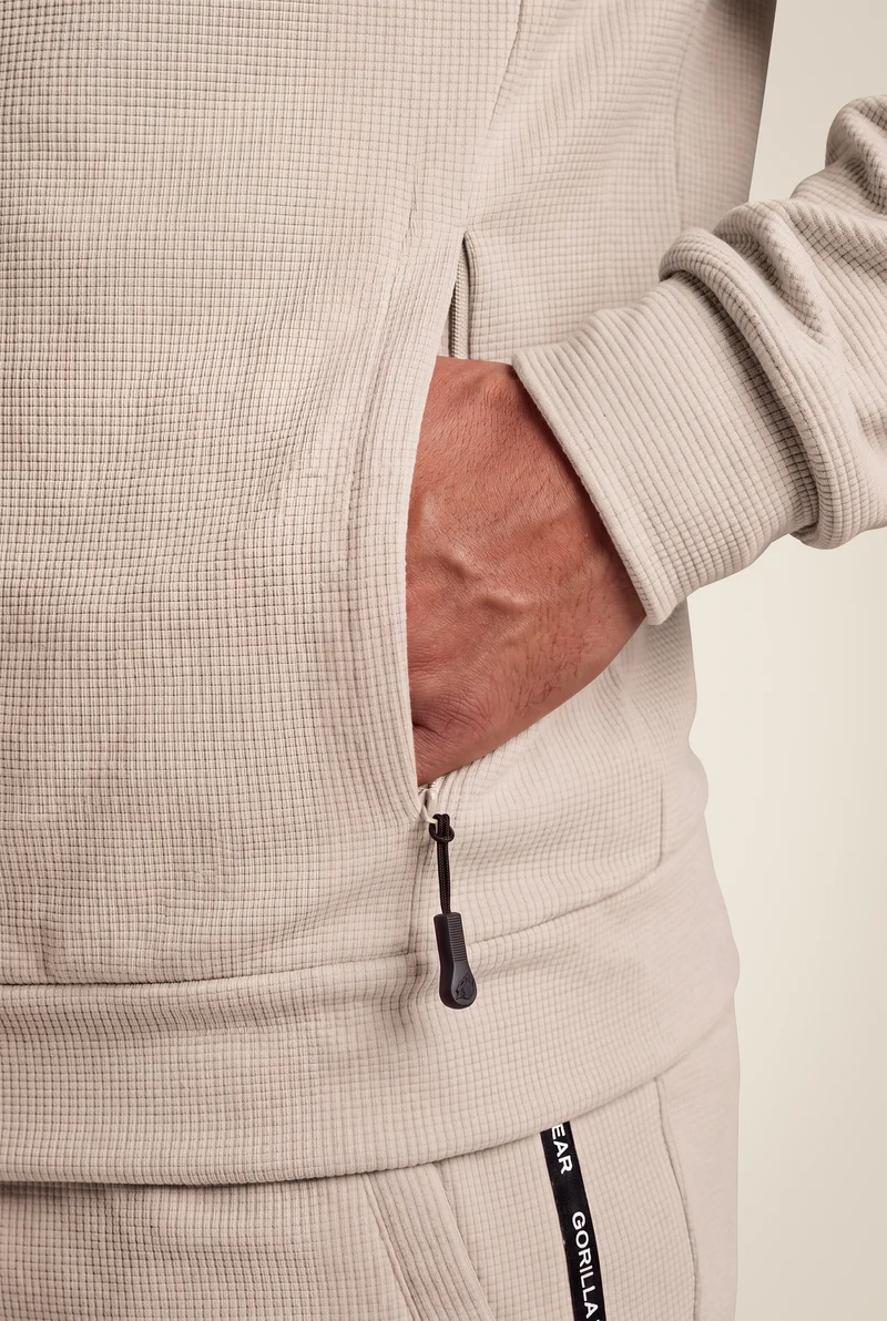 Harvey Hooded Track Jacket - Beige