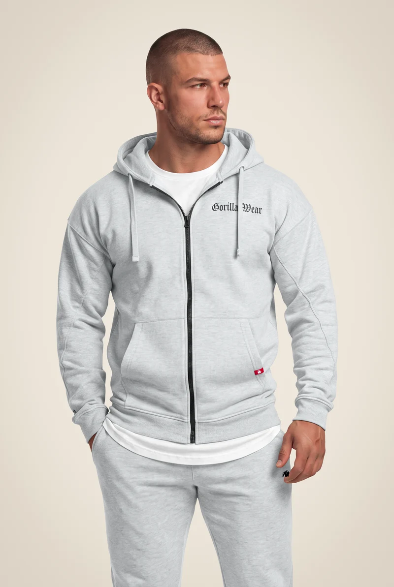 Utah Zipped Hoodie - Light Gray Melange