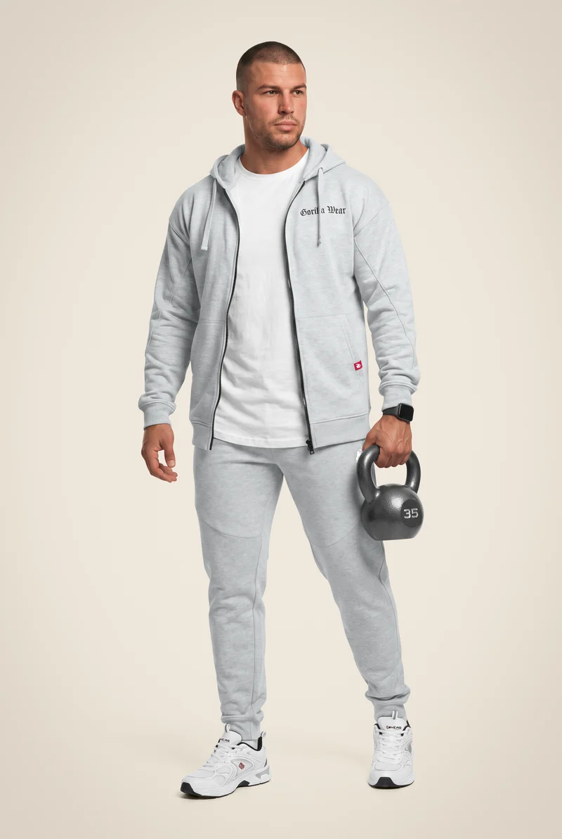 Utah Zipped Hoodie - Light Gray Melange