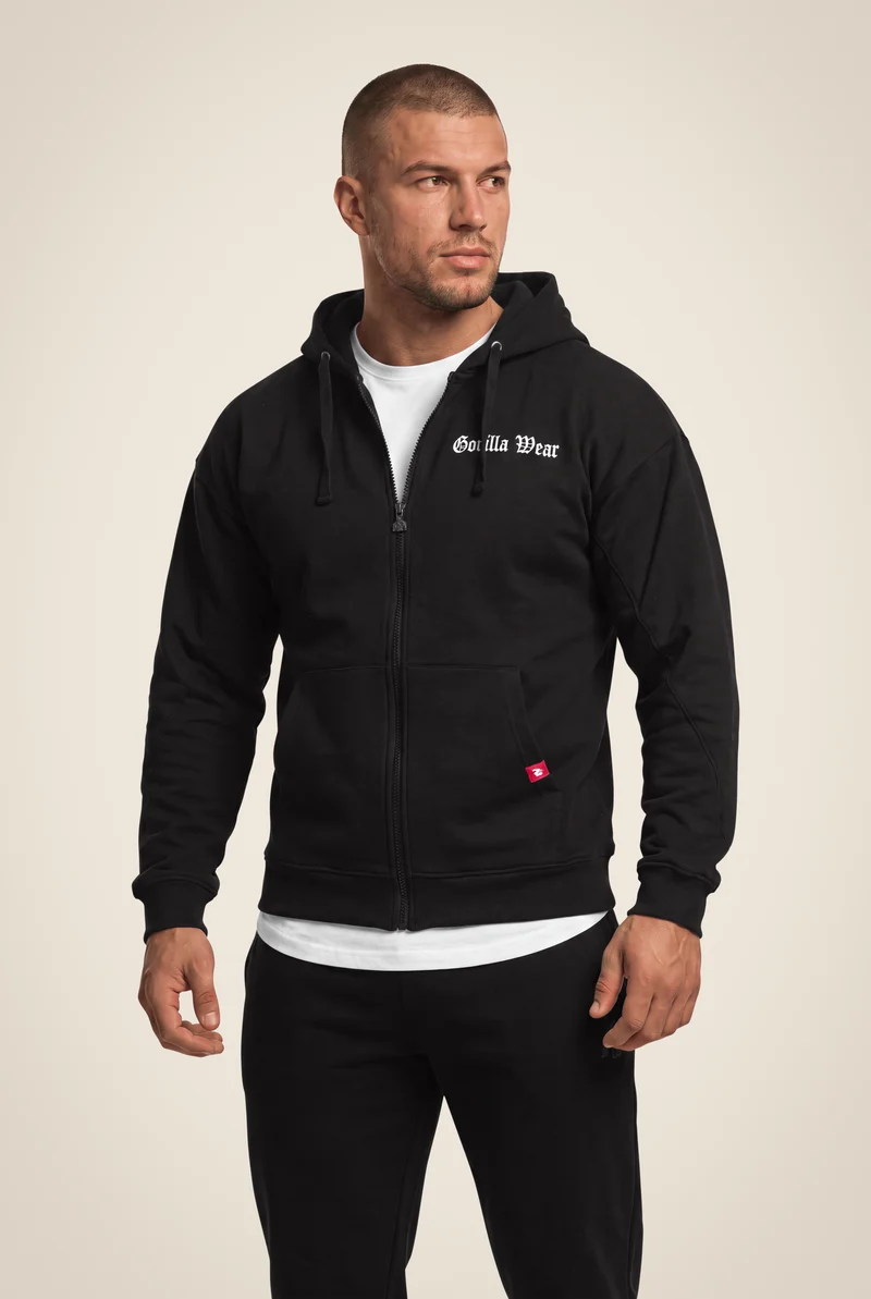 Utah Zipped Hoodie - Black
