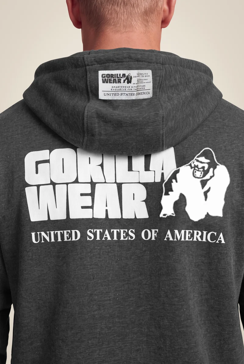 Classic Oversized Zipped Hoodie - Dark Gray Melange