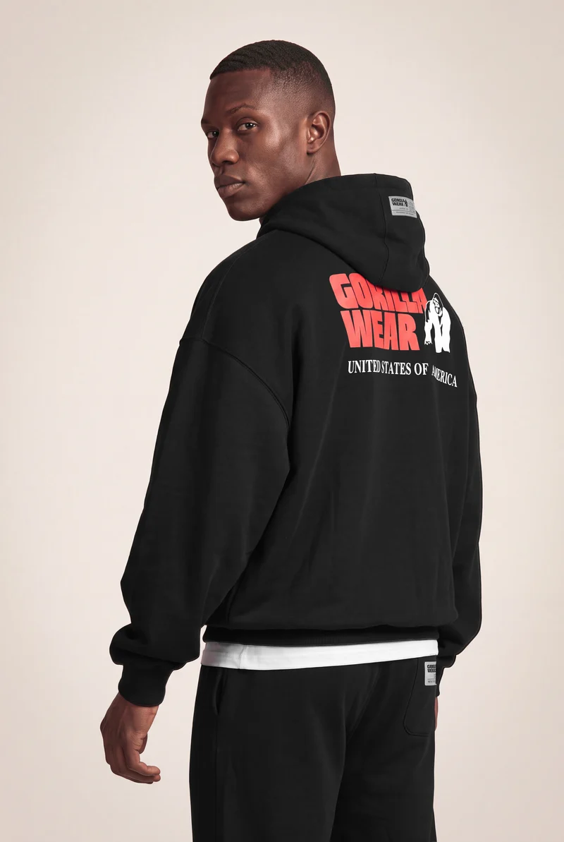 Classic Oversized Zipped Hoodie - Black