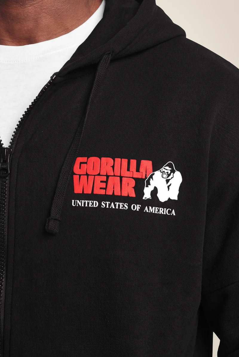 Classic Oversized Zipped Hoodie - Black