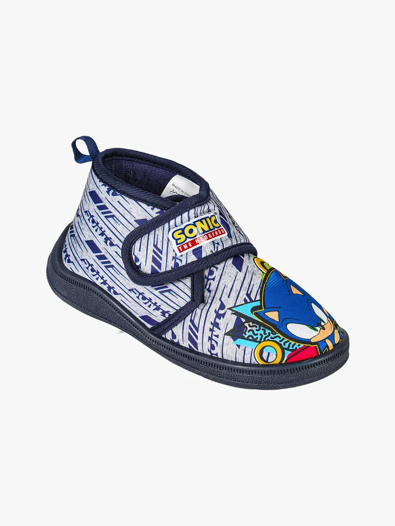 Pantofole alte da bambino con chiusura a strappo - grigio