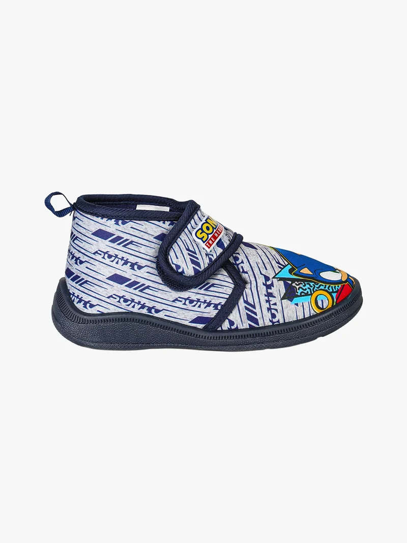 Pantofole alte da bambino con chiusura a strappo - grigio
