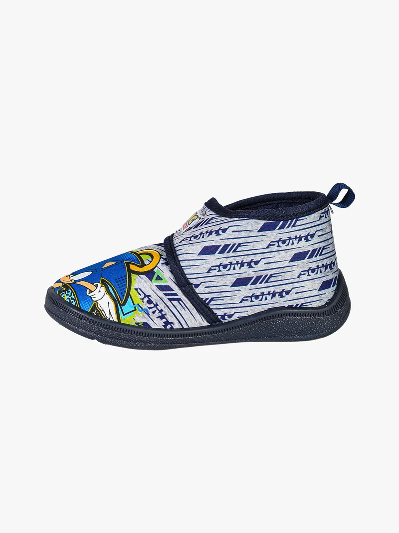 Pantofole alte da bambino con chiusura a strappo - grigio
