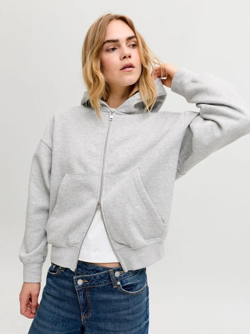 JXSOPHIA BOXY LS ZIP HOOD SWT