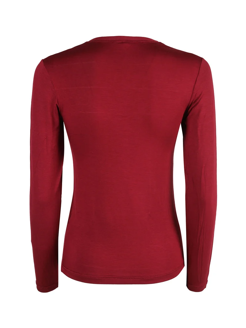T-shirt donna a maniche lunghe - bordeaux