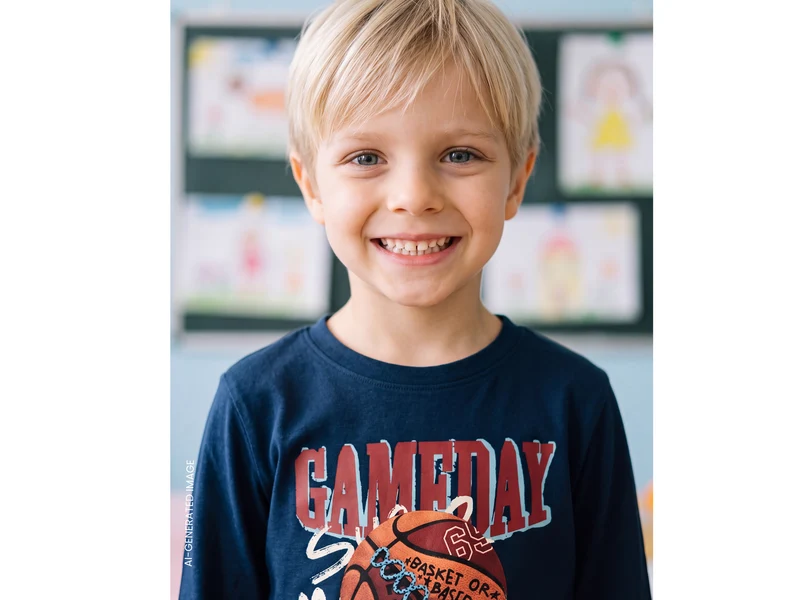 T-Shirt mit Aufdruck und Stickerei