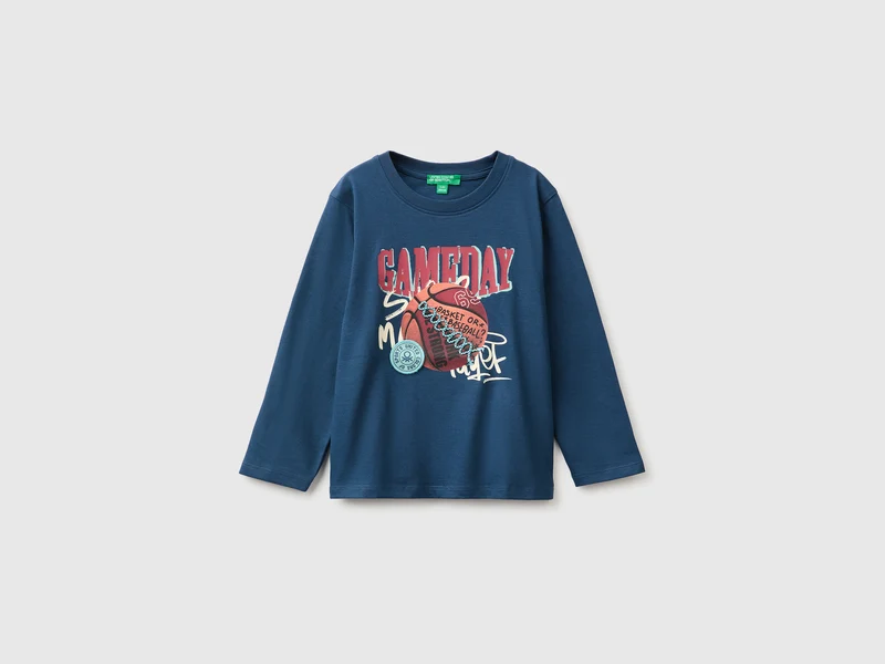 T-Shirt mit Aufdruck und Stickerei
