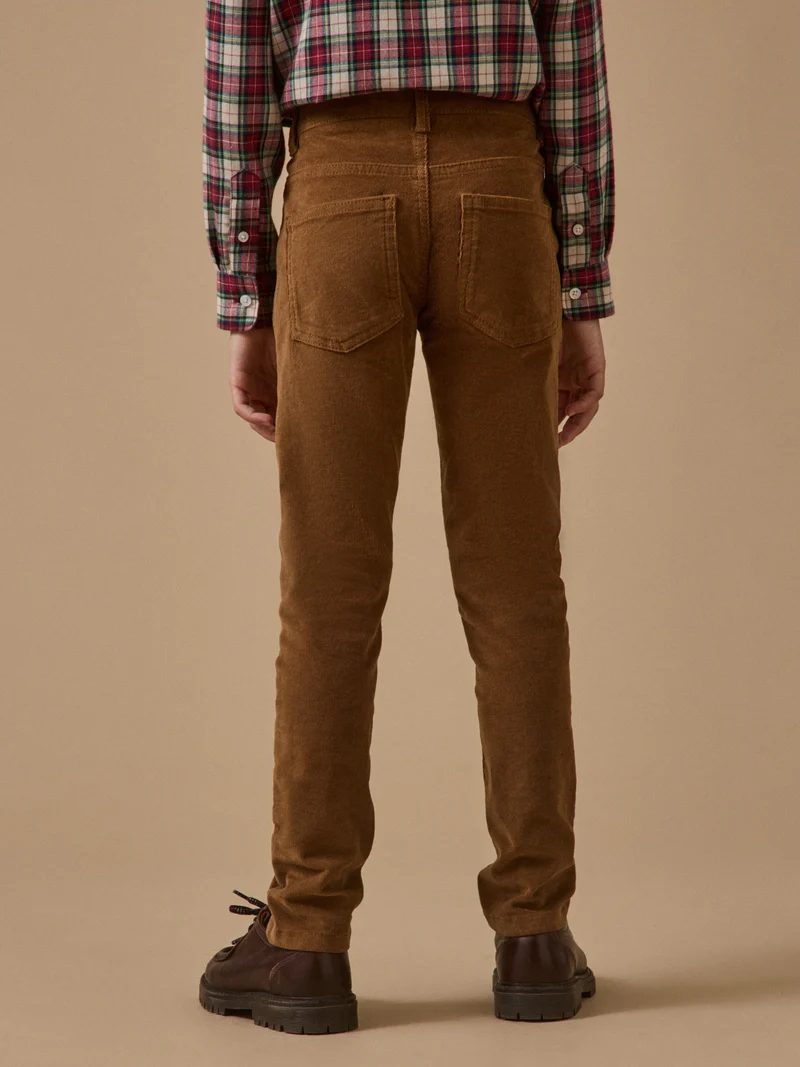Jungen Slim Fit Hose aus Velours