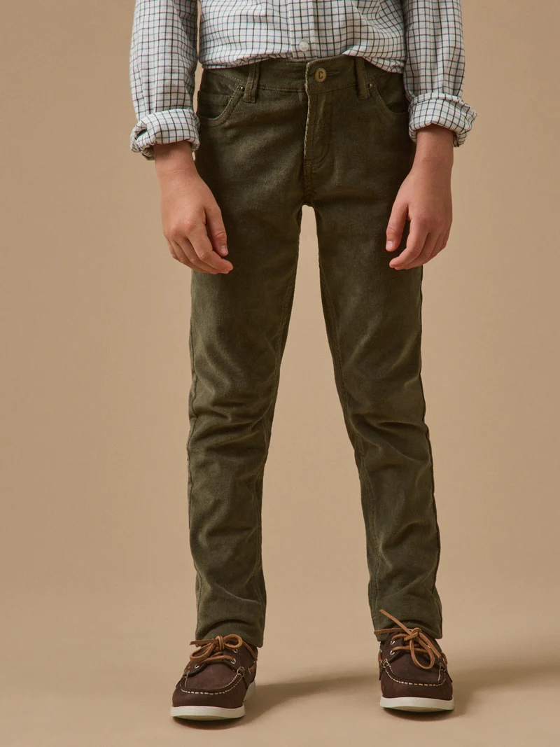 Jungen Slim Fit Hose aus Velours