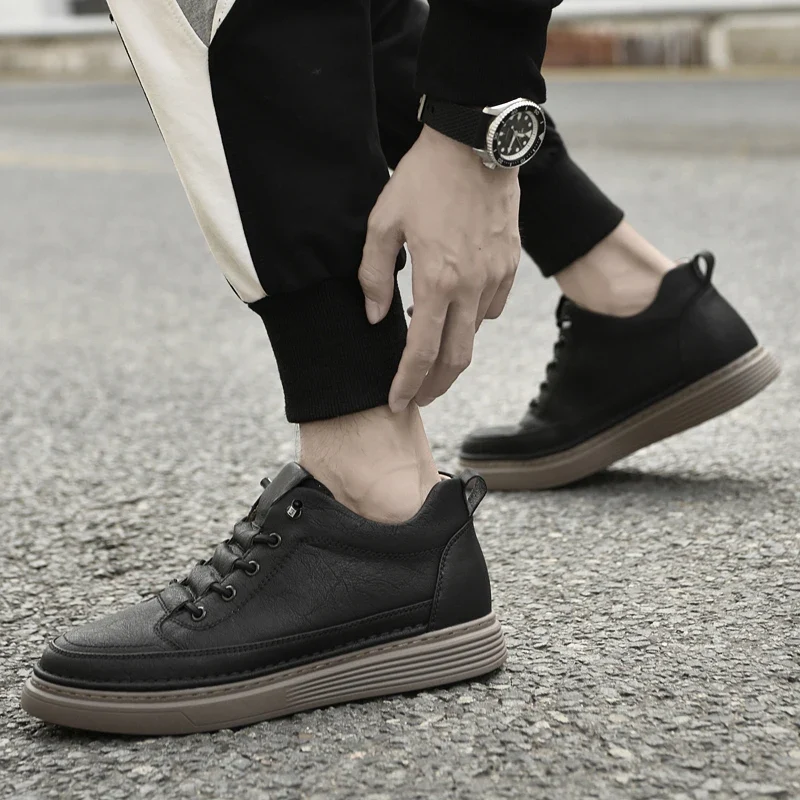 Elegant High Leather Oxford Shoes