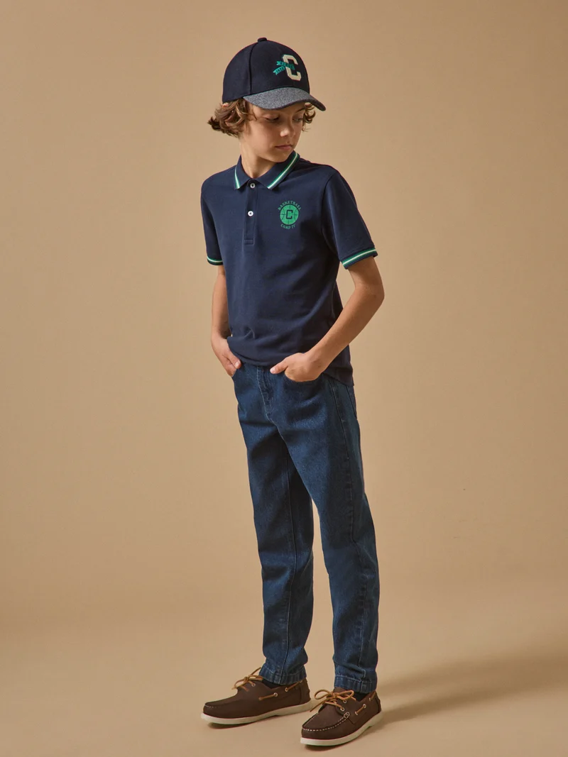 Jungen Poloshirt aus Piqué-Strick